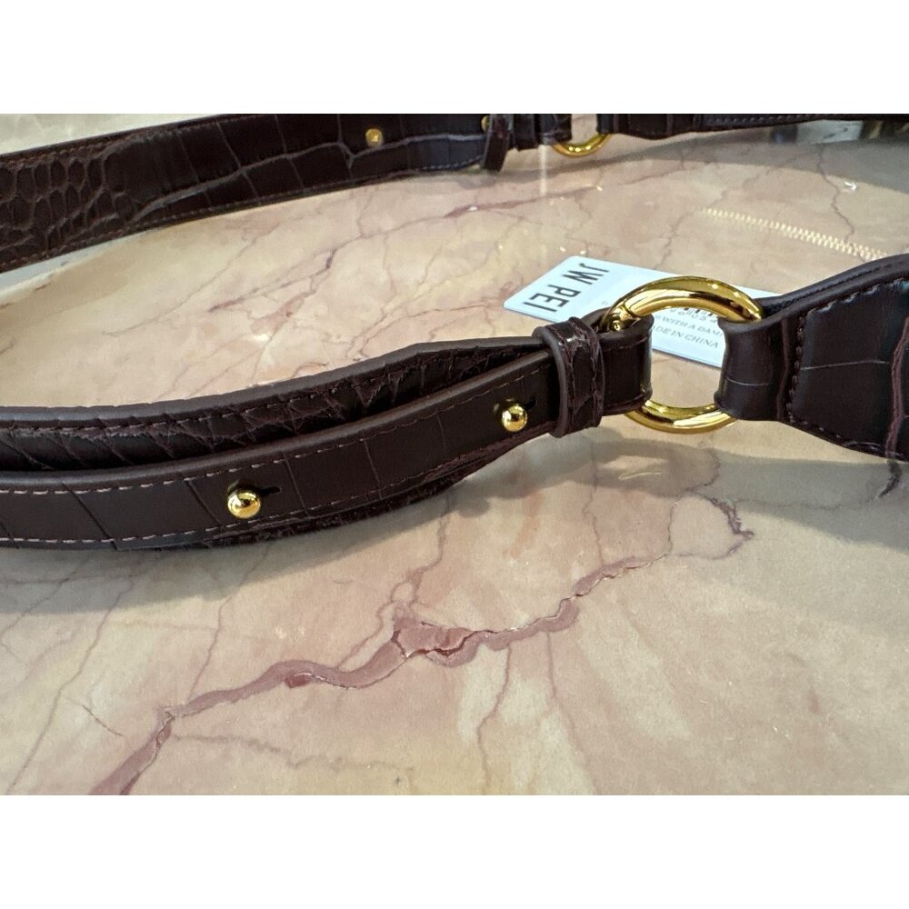 JW PEI Carly Saddle Bag in Brown Croc New Womens Shoulder Purse - Picture 10 of 14
